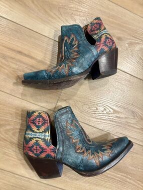 Ariat Pendleton Collab Aged Turquoise Leather Boots